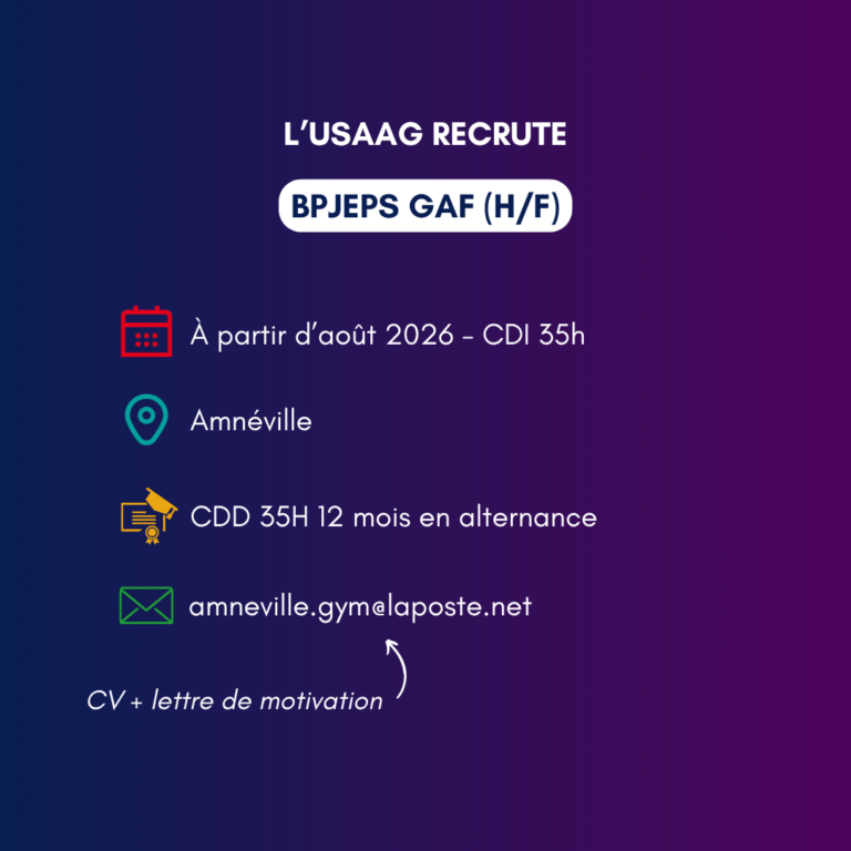 BPJEPS GAF (H/F) – USAAG (Amnéville)